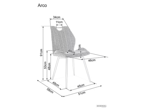 Sedia da pranzo in velluto Arco Grigio (1)