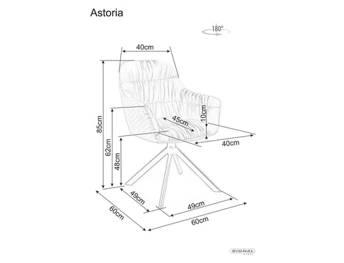 Sedia da pranzo in velluto Astoria II Grigio (1)