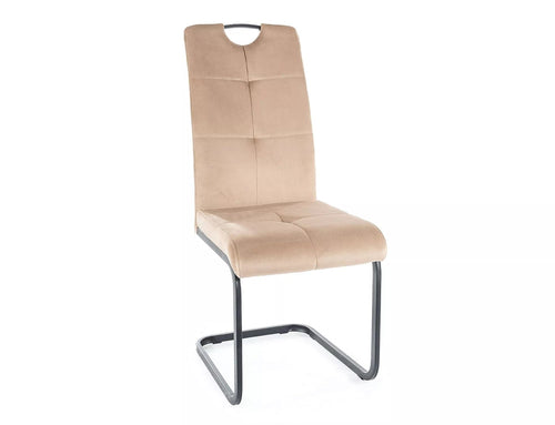 Sedia da pranzo in velluto Axo Beige