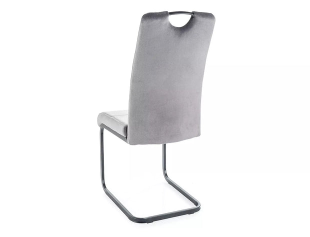 Sedia da pranzo in velluto Axo Grigio (2)