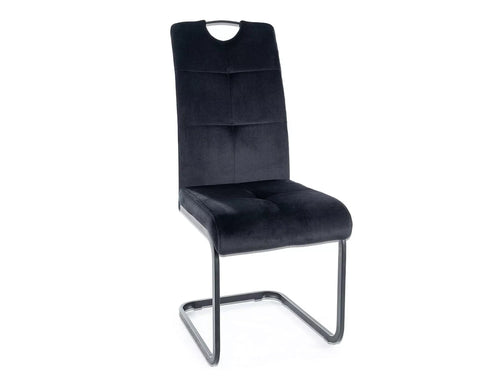 Sedia da pranzo in velluto Axo Nero