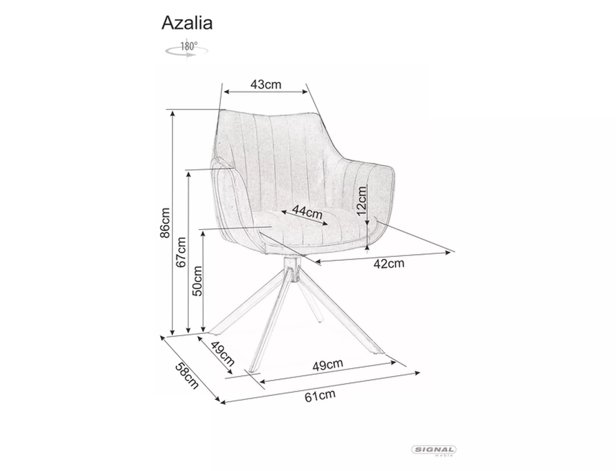 Sedia da pranzo in velluto Azalia Grigio (1)