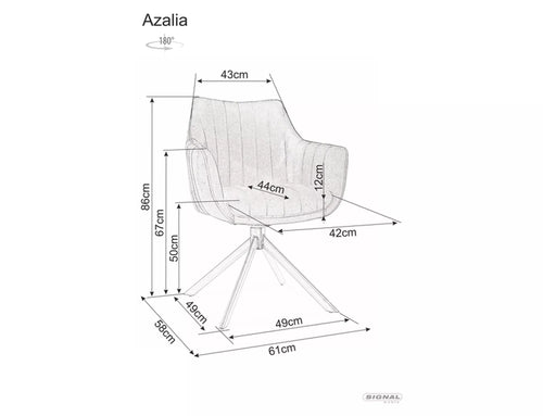 Sedia da pranzo in velluto Azalia Grigio (1)