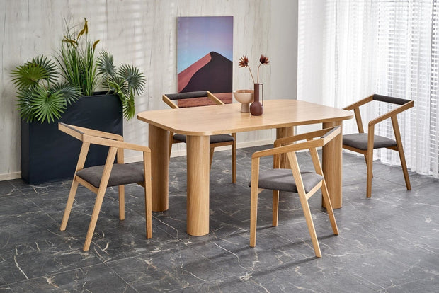Sedia da pranzo in velluto Azulis Grigio (2)