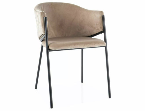 Sedia da pranzo in velluto Bono Beige