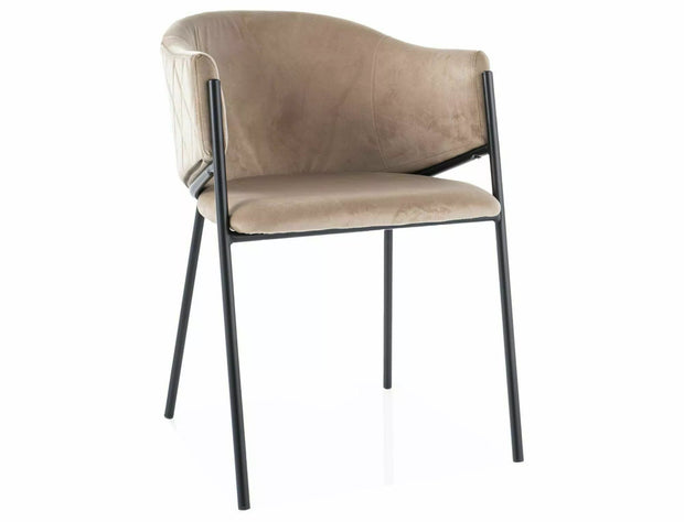 Sedia da pranzo in velluto Bono Beige