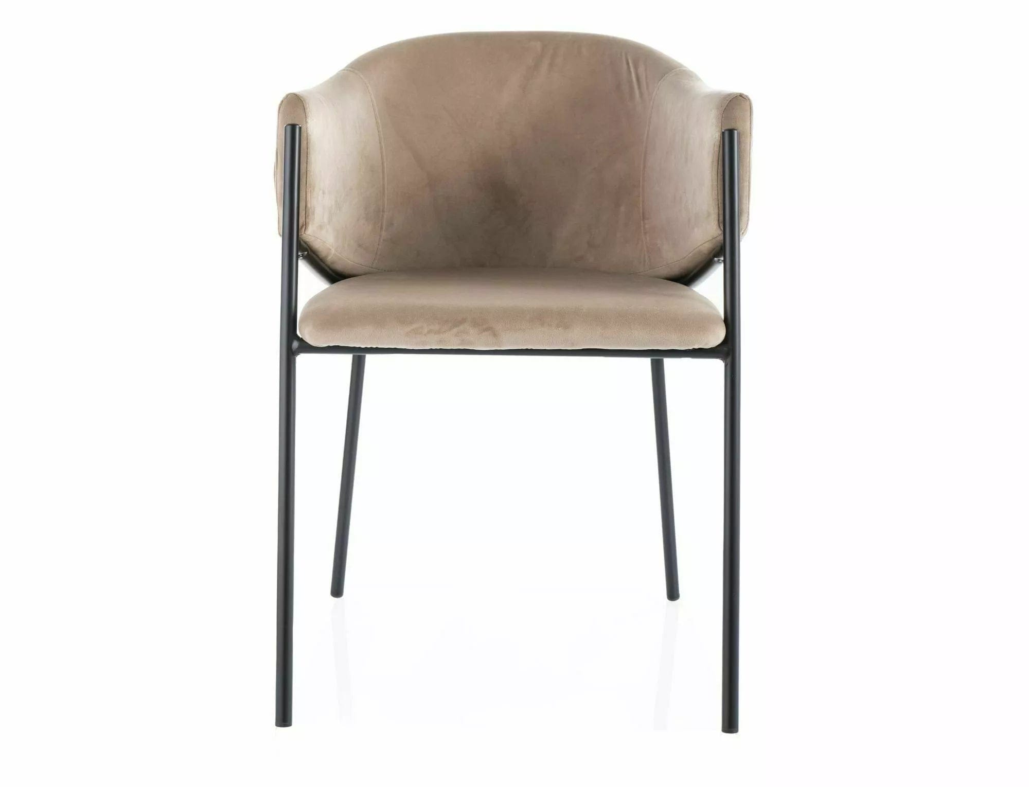 Sedia da pranzo in velluto Bono Beige (1)