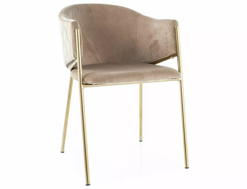 Sedia da pranzo in velluto Bono Beige