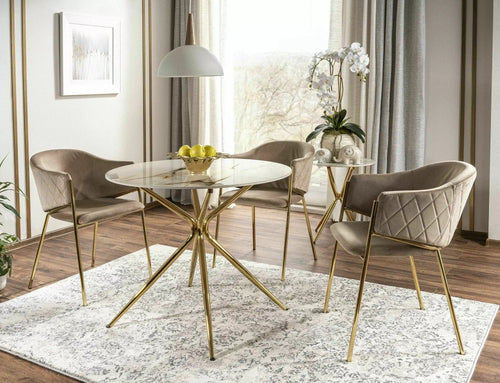 Signal Sedia da pranzo in velluto Bono Beige