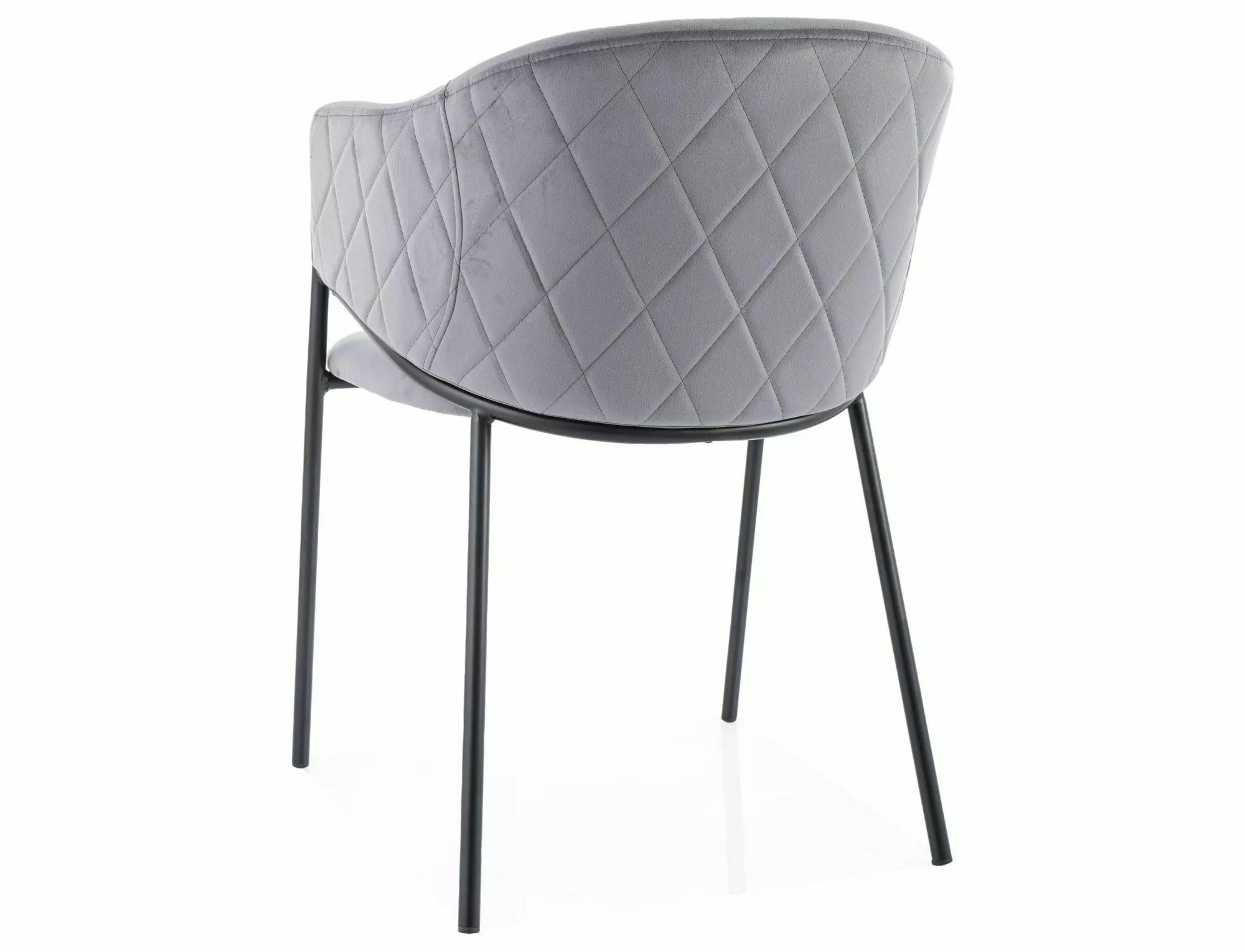 Sedia da pranzo in velluto Bono Grigio (2)