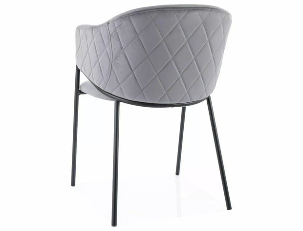 Sedia da pranzo in velluto Bono Grigio (2)