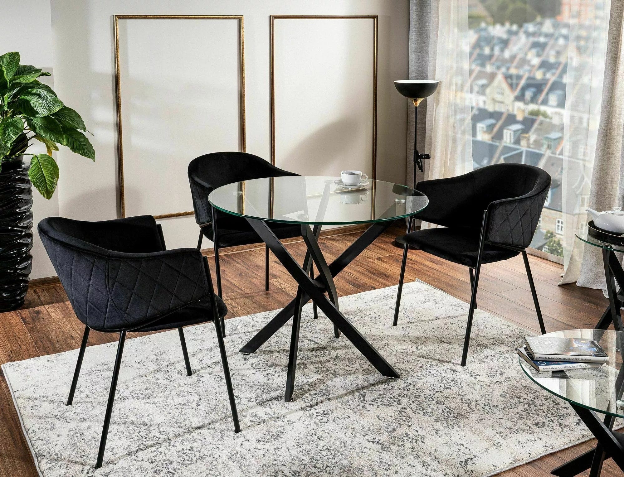 Sedia da pranzo in velluto Bono Nero (2)
