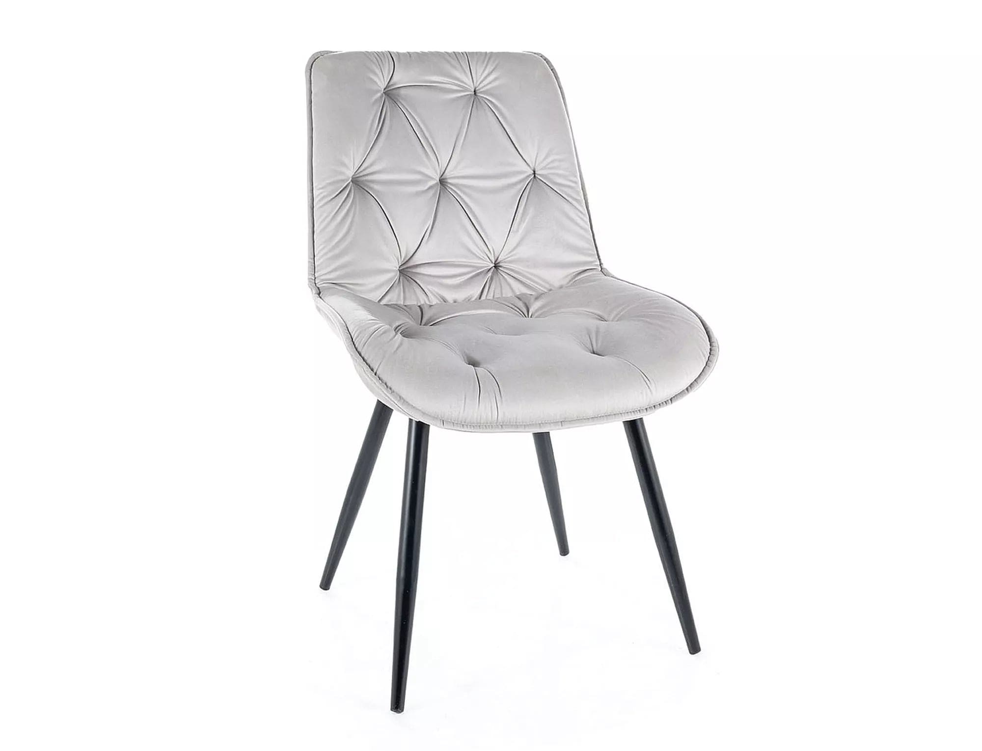 Sedia da pranzo in velluto Cherry II Grigio