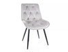 Sedia da pranzo in velluto Cherry II Grigio