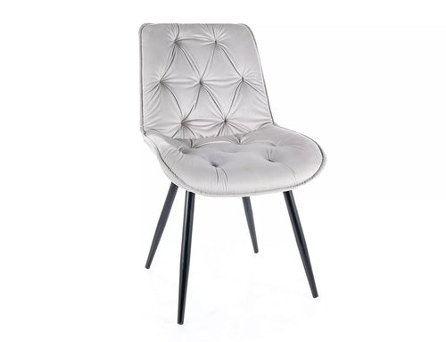 Sedia da pranzo in velluto Cherry II Grigio