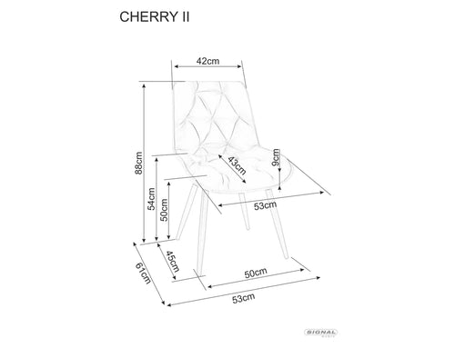 Sedia da pranzo in velluto Cherry II Nero (1)