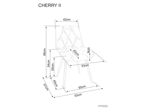Sedia da pranzo in velluto Cherry II Nero (1)