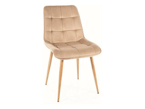 Sedia da pranzo in velluto Chic D Beige