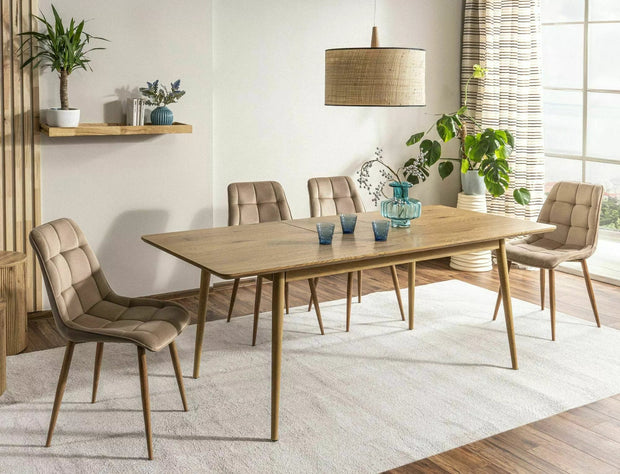 Sedia da pranzo in velluto Chic D Beige (1)