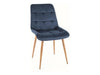 Sedia da pranzo in velluto Chic D Blu