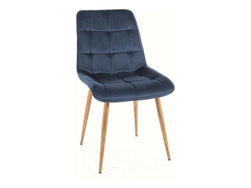 Sedia da pranzo in velluto Chic D Blu