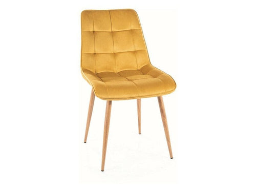 Sedia da pranzo in velluto Chic D Giallo