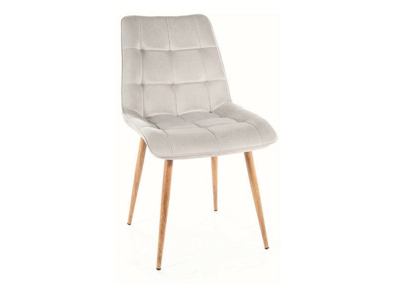Sedia da pranzo in velluto Chic D Grigio