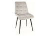 Sedia da pranzo in velluto Chic Grigio