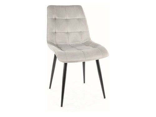 Sedia da pranzo in velluto Chic Grigio