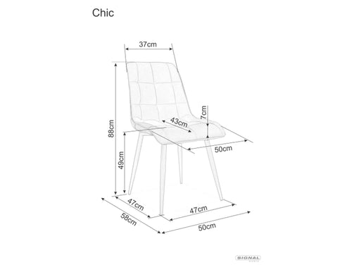 Sedia da pranzo in velluto Chic Grigio (1)