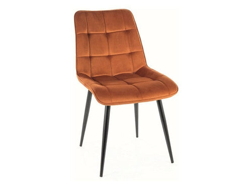 Sedia da pranzo in velluto Chic Marrone