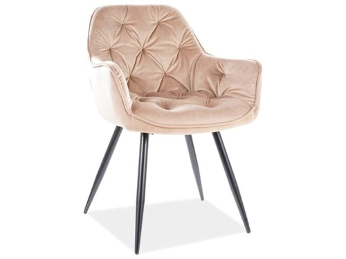 Sedia da pranzo in velluto Clyde Beige