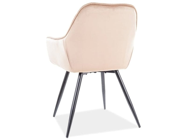 Sedia da pranzo in velluto Clyde Beige (3)