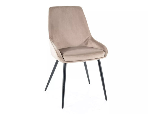 Sedia da pranzo in velluto Cobe Beige