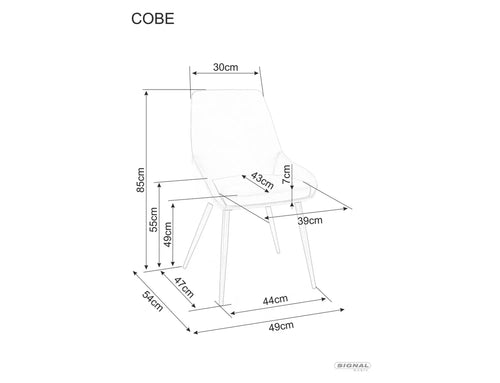 Sedia da pranzo in velluto Cobe Beige (1)