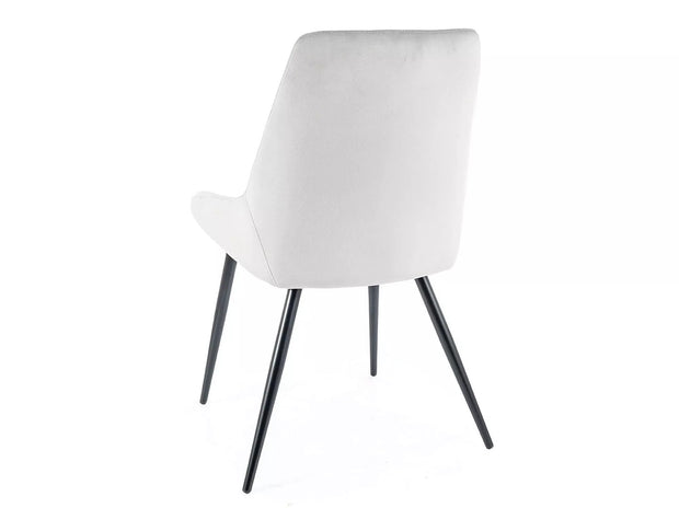 Sedia da pranzo in velluto Cobe Grigio (2)