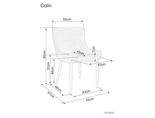 Sedia da pranzo in velluto Colin B Beige (1)