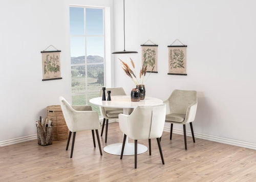 Sedia da pranzo in velluto Emilia Beige (1)