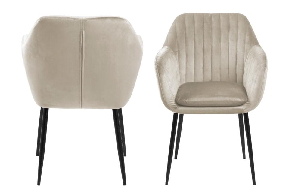 Sedia da pranzo in velluto Emilia Beige (3)
