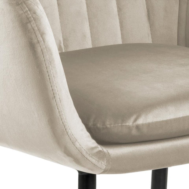 Sedia da pranzo in velluto Emilia Beige (5)