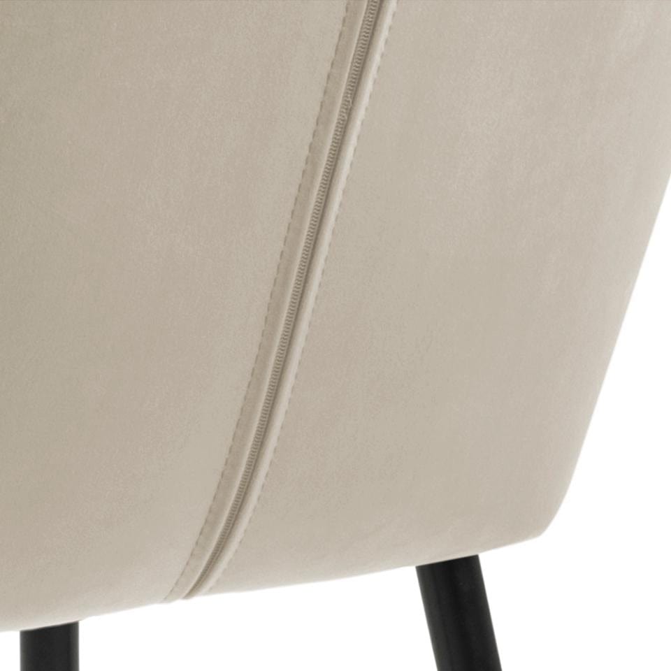 Sedia da pranzo in velluto Emilia Beige (6)