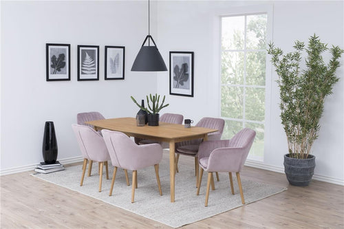 Sedia da pranzo in velluto Emilia Rosa (1)
