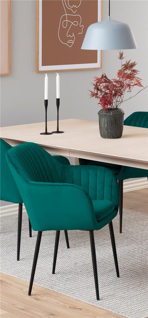 Sedia da pranzo in velluto Emilia Verde (1)