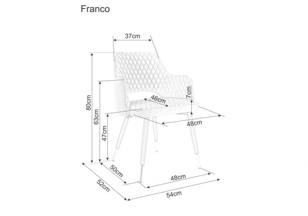 Sedia da pranzo in velluto Frances Grigio (2)
