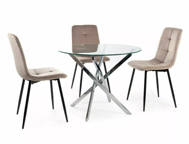 Sedia da pranzo in velluto Ivo Beige (2)