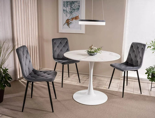 Sedia da pranzo in velluto Jerry Grigio (1)