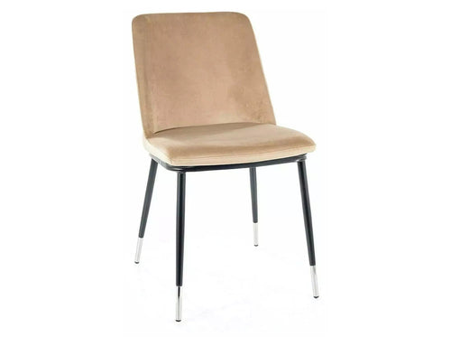 Sedia da pranzo in velluto Jill Beige