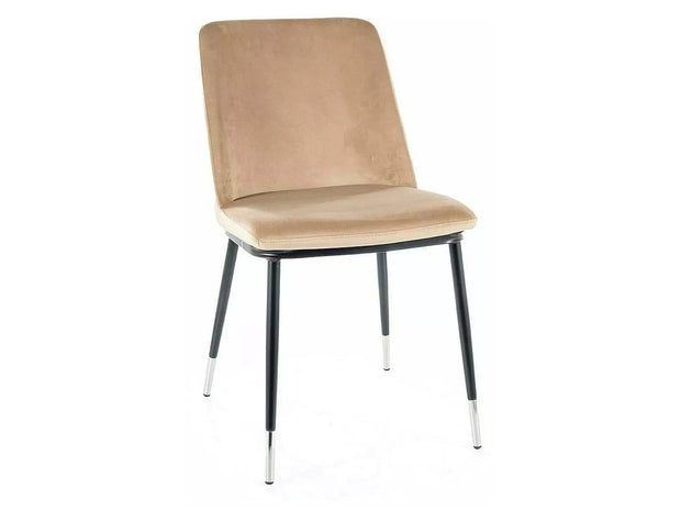 Sedia da pranzo in velluto Jill Beige