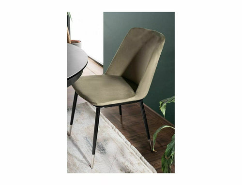 Sedia da pranzo in velluto Jill Beige (1)