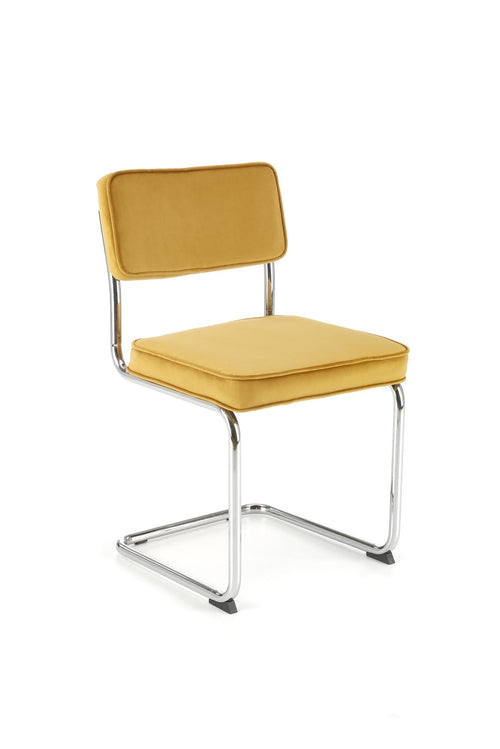 Sedia da pranzo in velluto K-510 Giallo